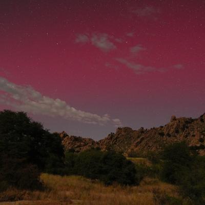 Aurora Borealis in Dragoon Mountains Arizona