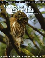 Photo published on cover of Endangered Earth